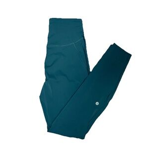 Lululemon Base Pace High Rise Leggings Rain Forrest Green Size 6 Nulux 26”